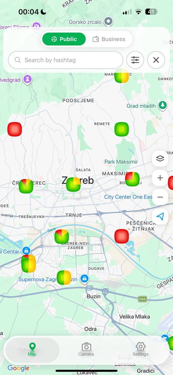 Svitlofour map, Zagreb